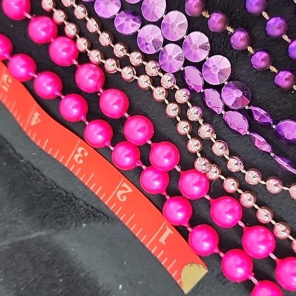 Multicolored Pink and Purple bead Necklaces 17 to 30 inches long - Picture 7 of 9